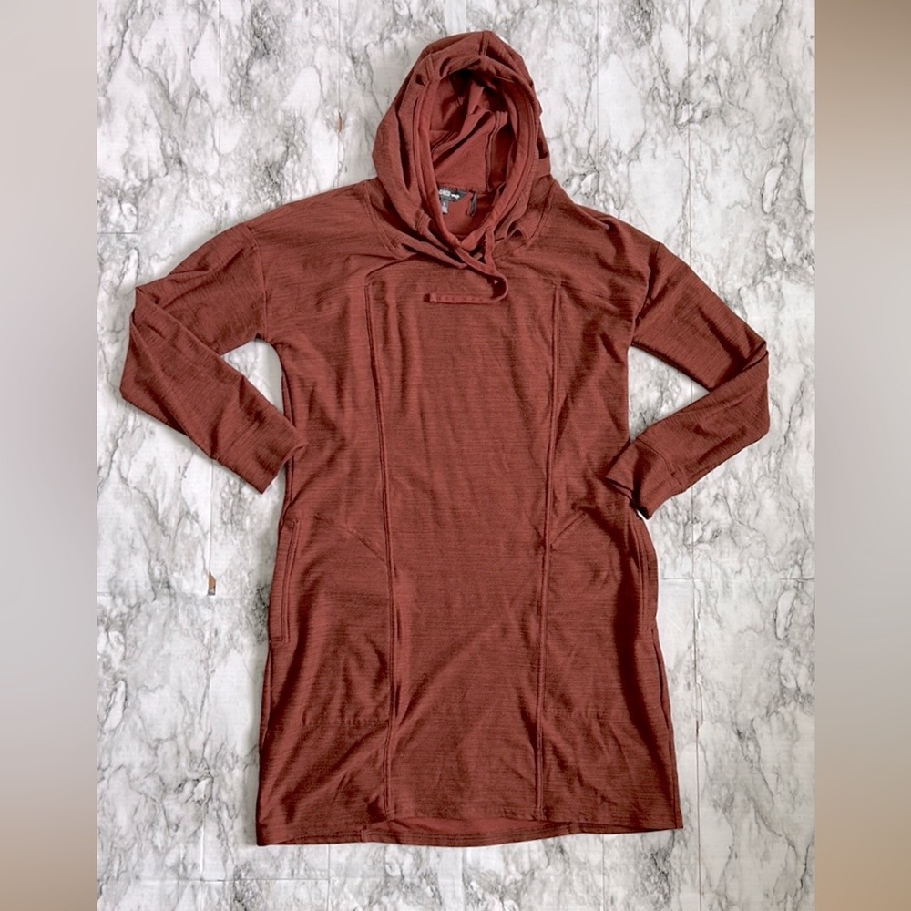 Toad & Co | Women's size large Intermosso Hooded cowl neck Dress long sleeve